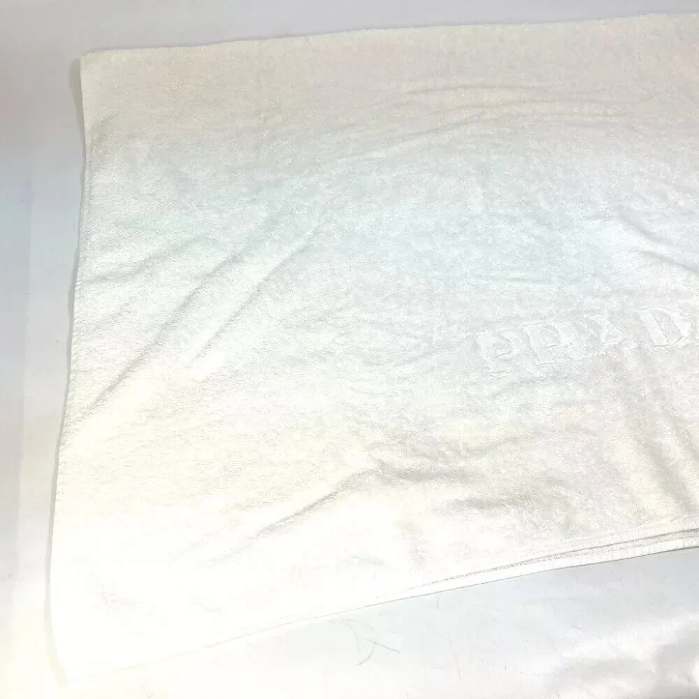 PRADA Bath towel Interior Throw Blanket logo Beach towel towel cotton White